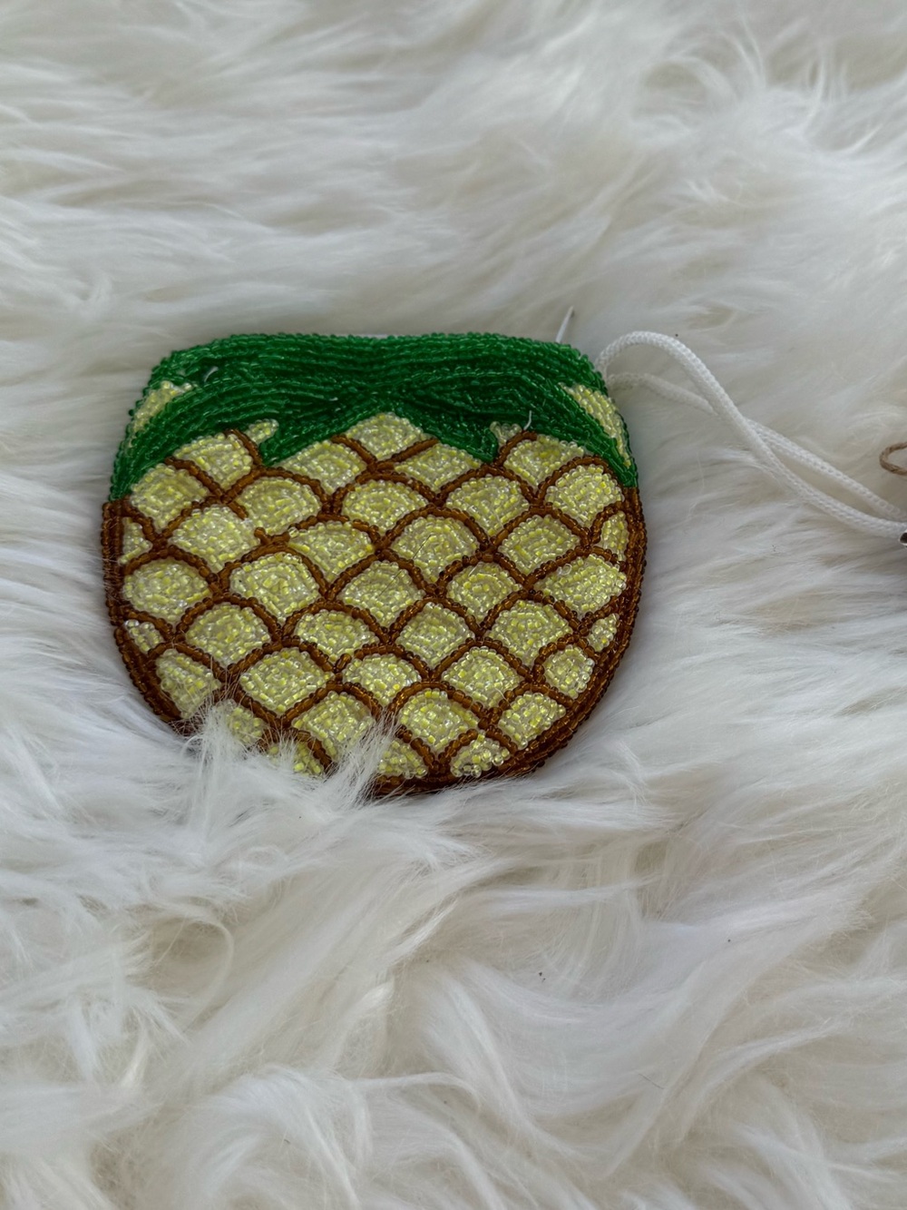 Pineapple Sequin Coin Pouch - Green & Gold